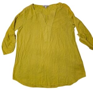 Chaus New York Linen Blend Roll Sleeve Tunic XL